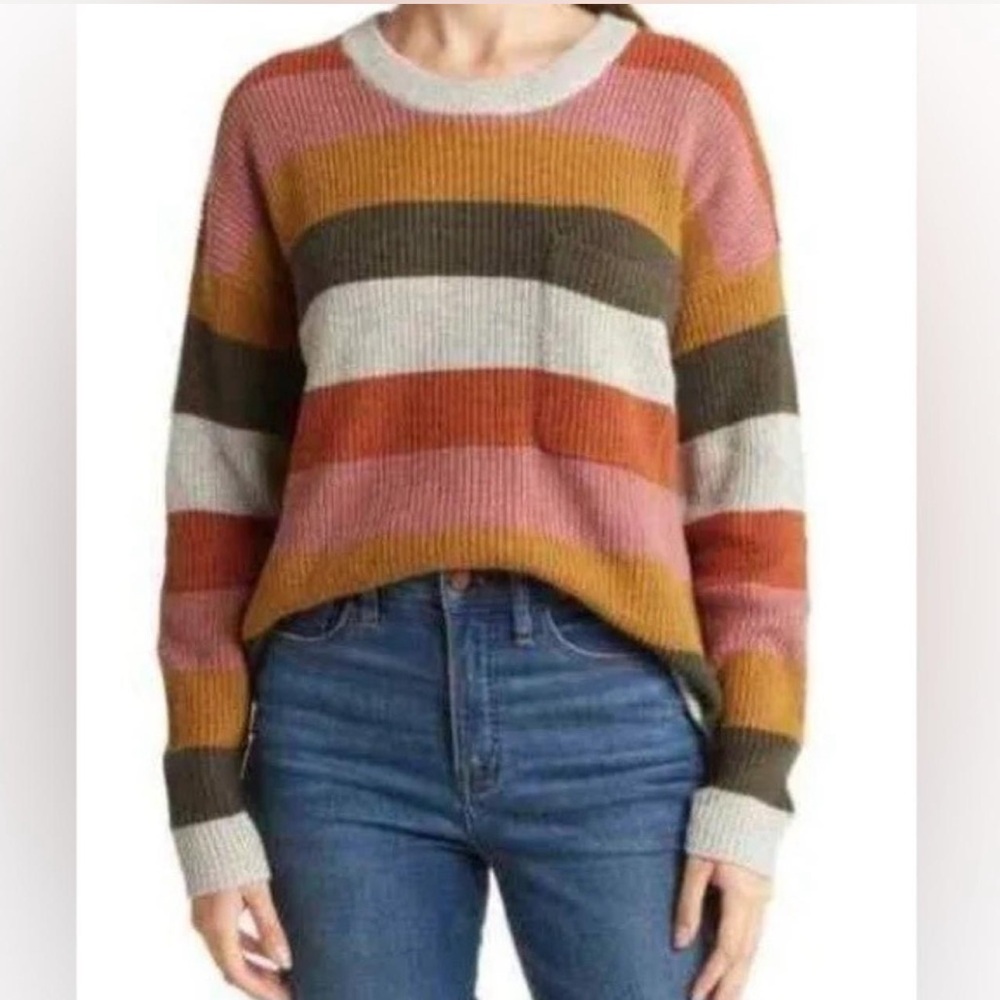 EUC Madewell Striped Crew Neck Sweater